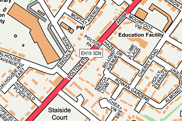 EH19 3DN map - OS OpenMap – Local (Ordnance Survey)
