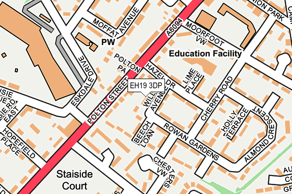 EH19 3DP map - OS OpenMap – Local (Ordnance Survey)