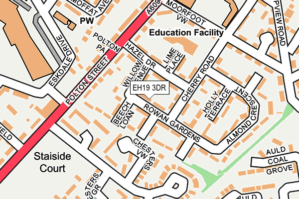 EH19 3DR map - OS OpenMap – Local (Ordnance Survey)