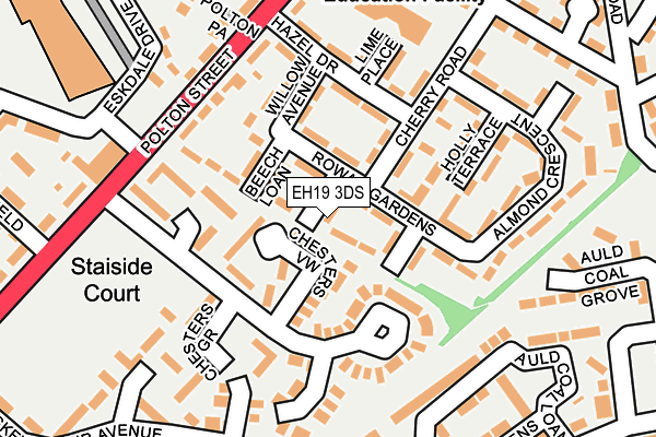 EH19 3DS map - OS OpenMap – Local (Ordnance Survey)