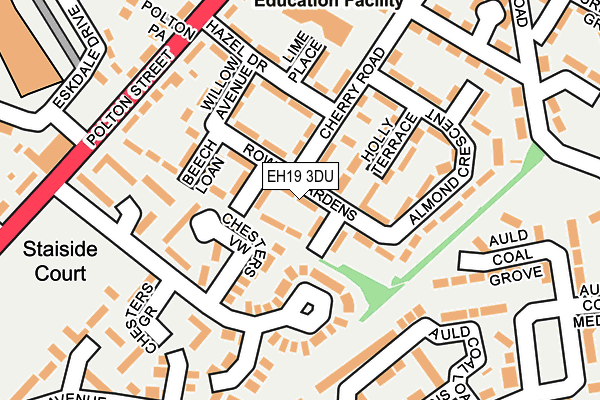 EH19 3DU map - OS OpenMap – Local (Ordnance Survey)