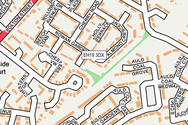 EH19 3DX map - OS OpenMap – Local (Ordnance Survey)