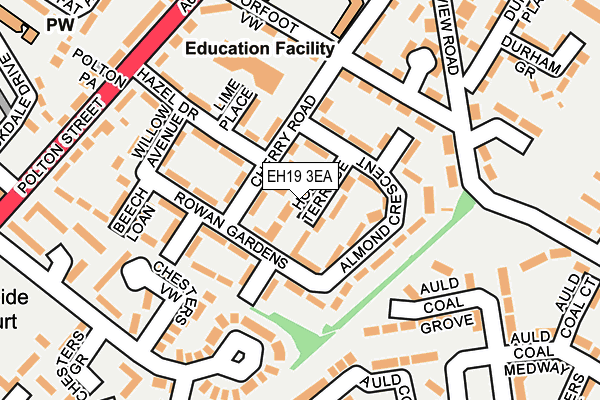 EH19 3EA map - OS OpenMap – Local (Ordnance Survey)