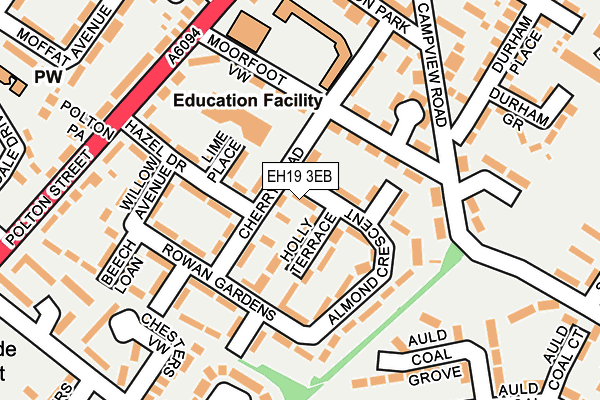 EH19 3EB map - OS OpenMap – Local (Ordnance Survey)
