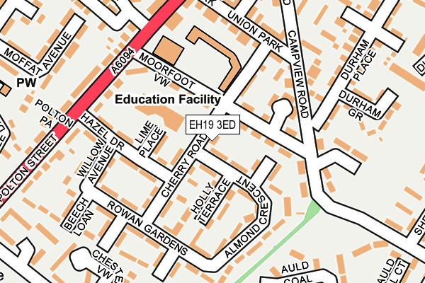 EH19 3ED map - OS OpenMap – Local (Ordnance Survey)