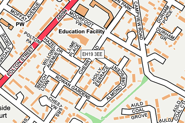 EH19 3EE map - OS OpenMap – Local (Ordnance Survey)