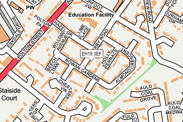 EH19 3EF map - OS OpenMap – Local (Ordnance Survey)