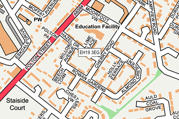 EH19 3EG map - OS OpenMap – Local (Ordnance Survey)