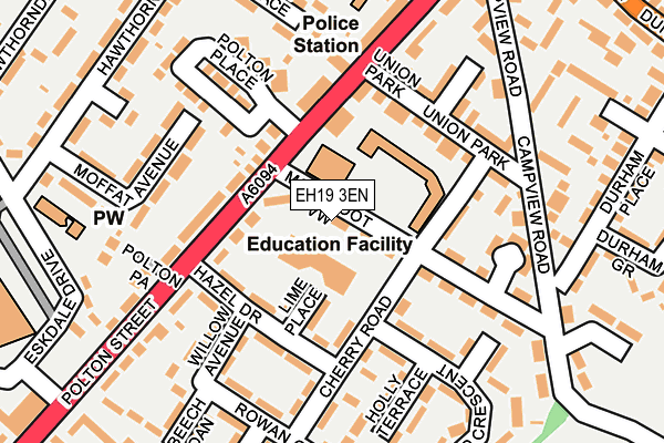 EH19 3EN map - OS OpenMap – Local (Ordnance Survey)