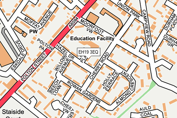 EH19 3EQ map - OS OpenMap – Local (Ordnance Survey)