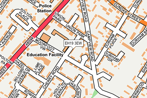 EH19 3EW map - OS OpenMap – Local (Ordnance Survey)