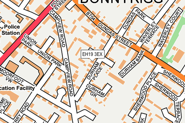EH19 3EX map - OS OpenMap – Local (Ordnance Survey)