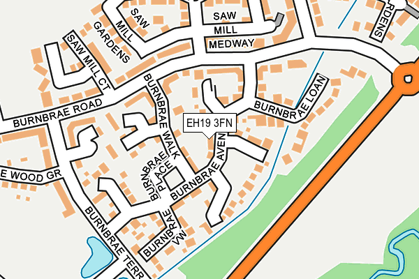 EH19 3FN map - OS OpenMap – Local (Ordnance Survey)