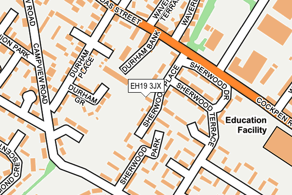 EH19 3JX map - OS OpenMap – Local (Ordnance Survey)