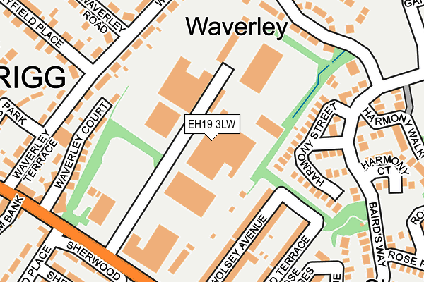 EH19 3LW map - OS OpenMap – Local (Ordnance Survey)