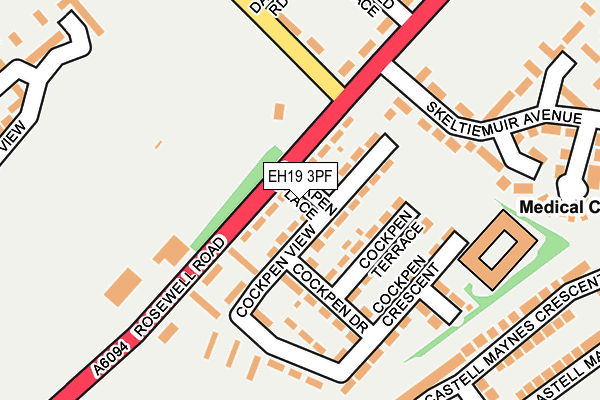 EH19 3PF map - OS OpenMap – Local (Ordnance Survey)