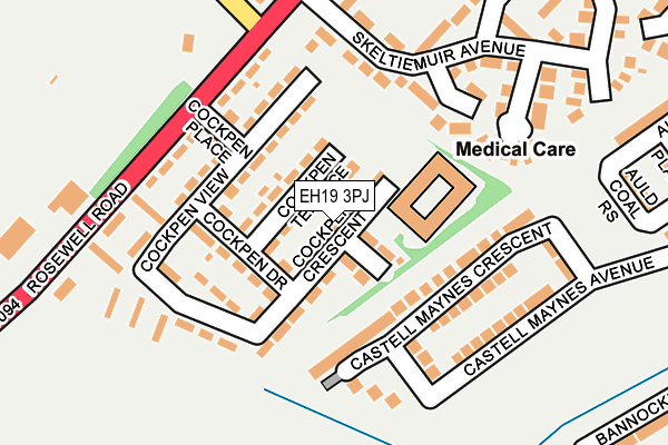 EH19 3PJ map - OS OpenMap – Local (Ordnance Survey)