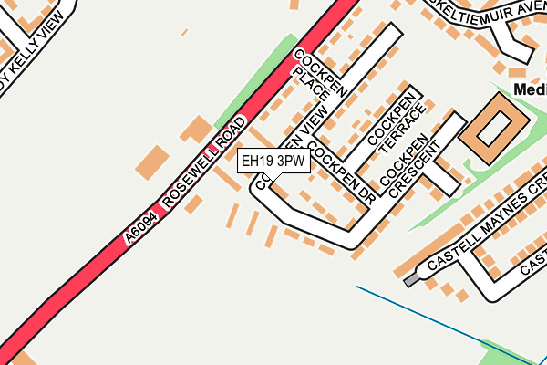 EH19 3PW map - OS OpenMap – Local (Ordnance Survey)