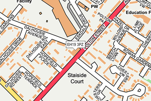 EH19 3PZ map - OS OpenMap – Local (Ordnance Survey)