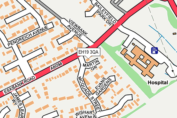 EH19 3QA map - OS OpenMap – Local (Ordnance Survey)