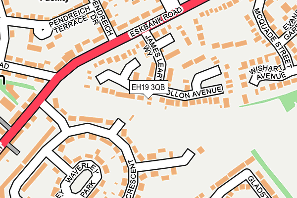 EH19 3QB map - OS OpenMap – Local (Ordnance Survey)