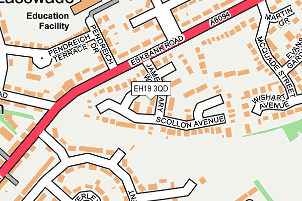 EH19 3QD map - OS OpenMap – Local (Ordnance Survey)