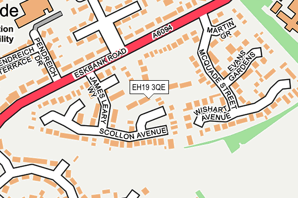 EH19 3QE map - OS OpenMap – Local (Ordnance Survey)
