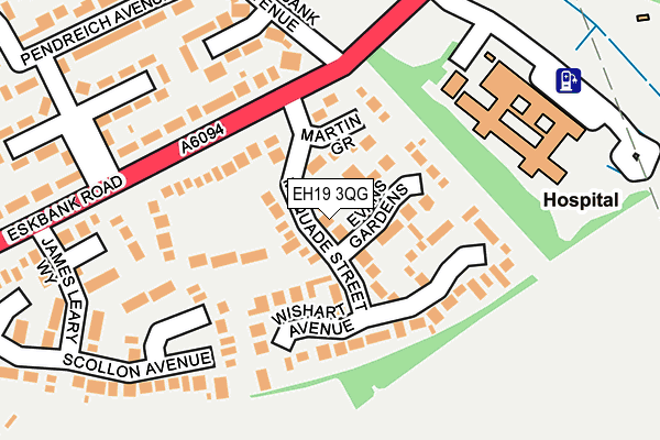 EH19 3QG map - OS OpenMap – Local (Ordnance Survey)