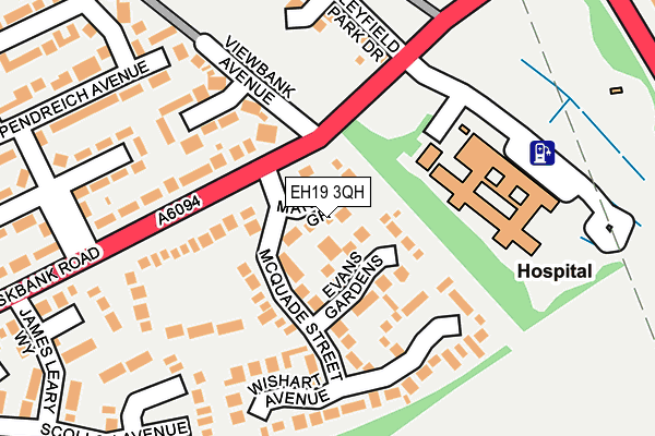 EH19 3QH map - OS OpenMap – Local (Ordnance Survey)