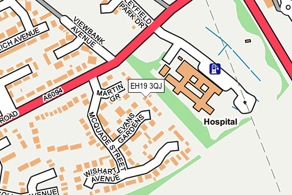 EH19 3QJ map - OS OpenMap – Local (Ordnance Survey)