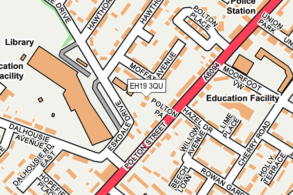 EH19 3QU map - OS OpenMap – Local (Ordnance Survey)