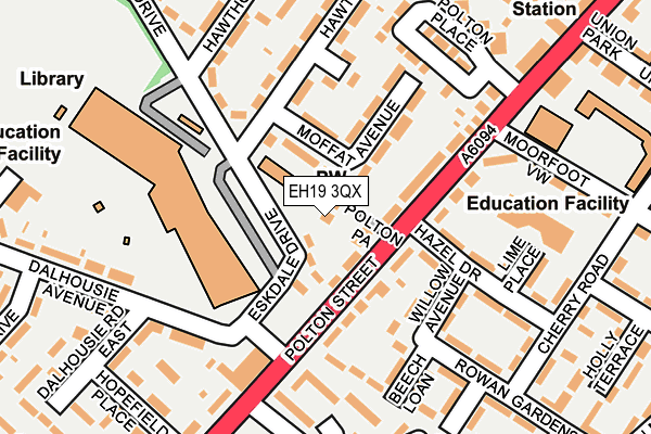 EH19 3QX map - OS OpenMap – Local (Ordnance Survey)