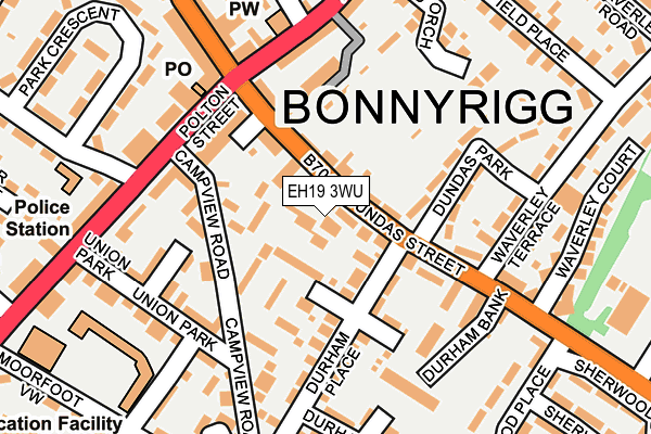 EH19 3WU map - OS OpenMap – Local (Ordnance Survey)