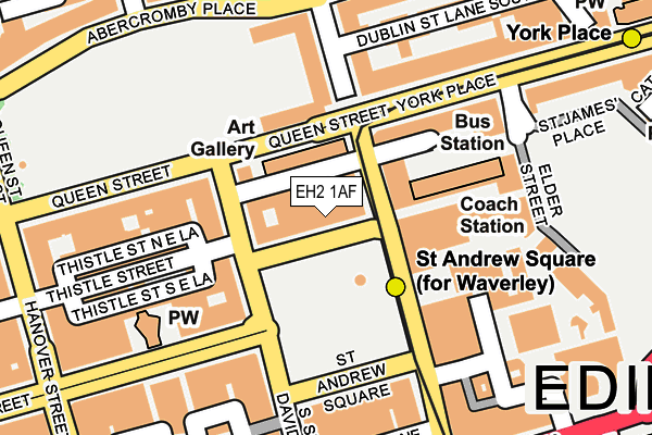 EH2 1AF map - OS OpenMap – Local (Ordnance Survey)