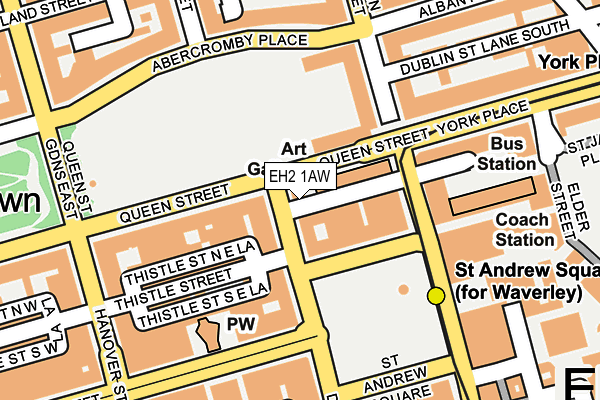 EH2 1AW map - OS OpenMap – Local (Ordnance Survey)