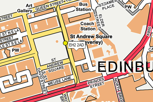 EH2 2AD map - OS OpenMap – Local (Ordnance Survey)