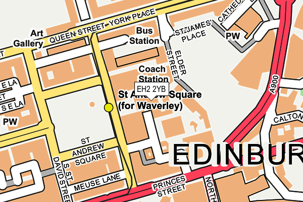 EH2 2YB map - OS OpenMap – Local (Ordnance Survey)
