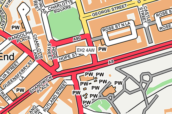 EH2 4AW map - OS OpenMap – Local (Ordnance Survey)