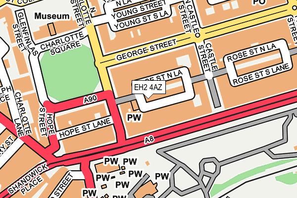 EH2 4AZ map - OS OpenMap – Local (Ordnance Survey)
