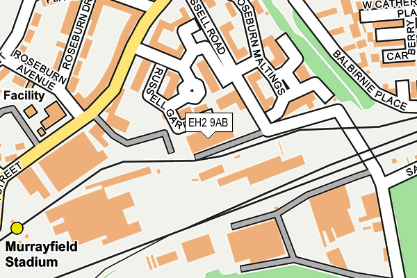 EH2 9AB map - OS OpenMap – Local (Ordnance Survey)