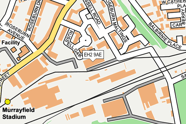 EH2 9AE map - OS OpenMap – Local (Ordnance Survey)