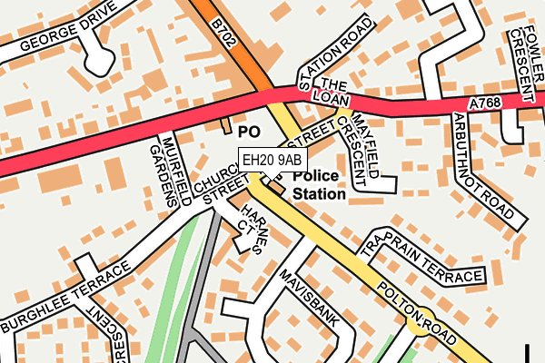 EH20 9AB map - OS OpenMap – Local (Ordnance Survey)