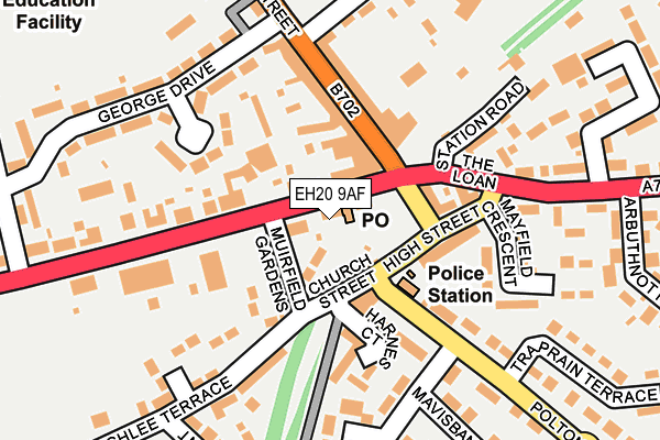 EH20 9AF map - OS OpenMap – Local (Ordnance Survey)