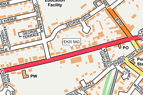 EH20 9AG map - OS OpenMap – Local (Ordnance Survey)