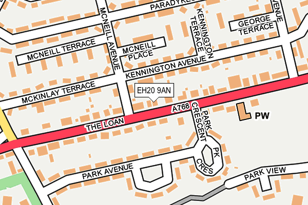 EH20 9AN map - OS OpenMap – Local (Ordnance Survey)