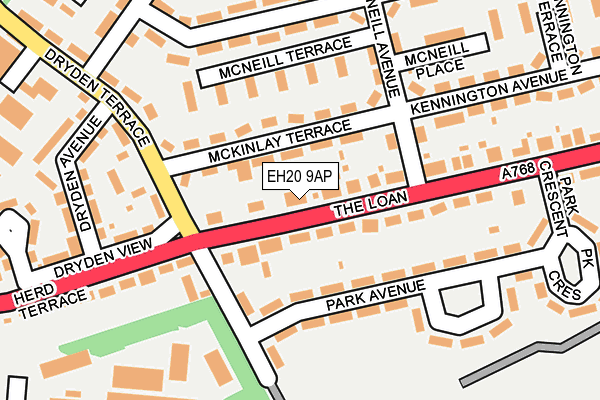 EH20 9AP map - OS OpenMap – Local (Ordnance Survey)