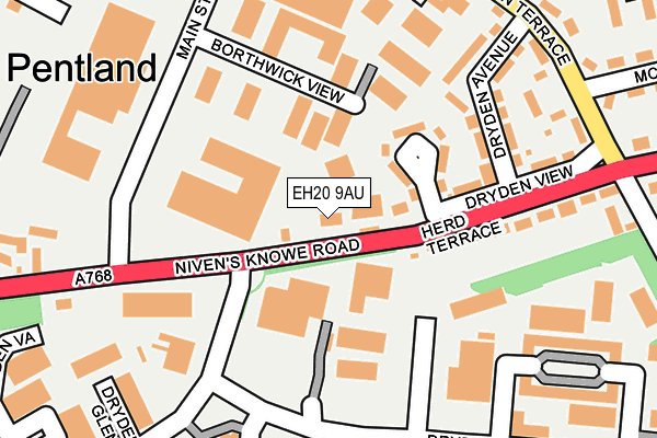 EH20 9AU map - OS OpenMap – Local (Ordnance Survey)