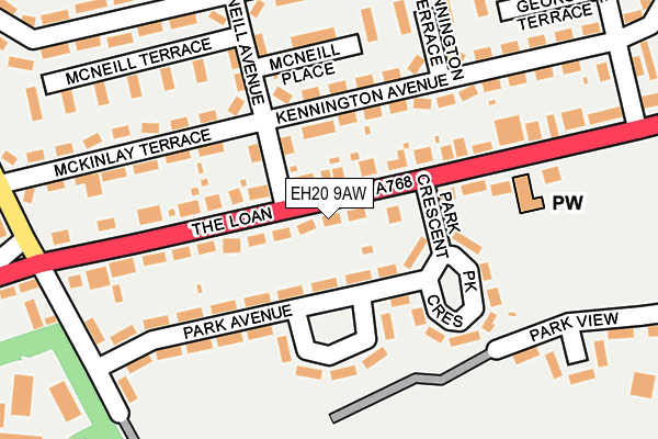 EH20 9AW map - OS OpenMap – Local (Ordnance Survey)