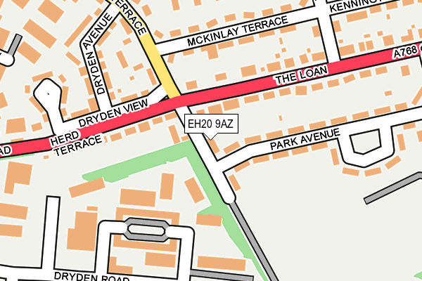 EH20 9AZ map - OS OpenMap – Local (Ordnance Survey)
