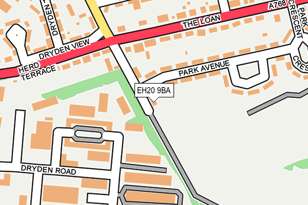 EH20 9BA map - OS OpenMap – Local (Ordnance Survey)